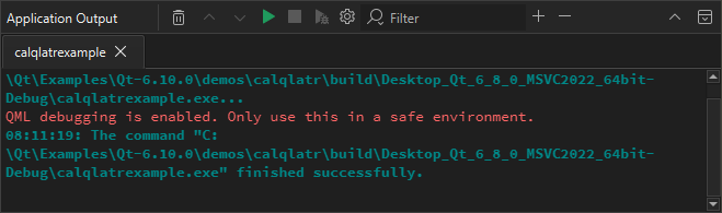 {Application Output view}