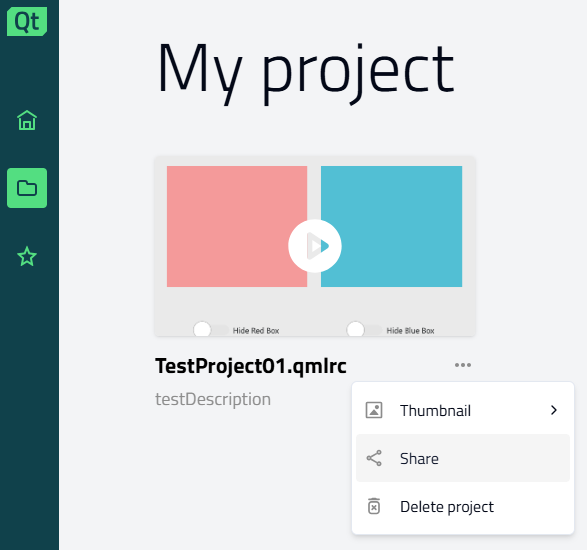 Share application from Qt Design Viewer